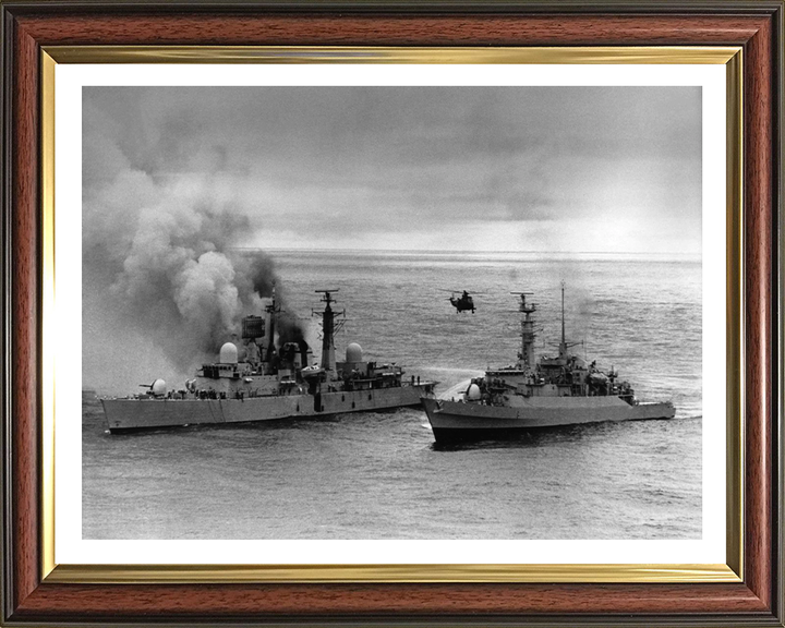 HMS Arrow F173 alongside HMS Sheffield D80 | Falklands War | Photo Print | Framed Print Hampshire Prints