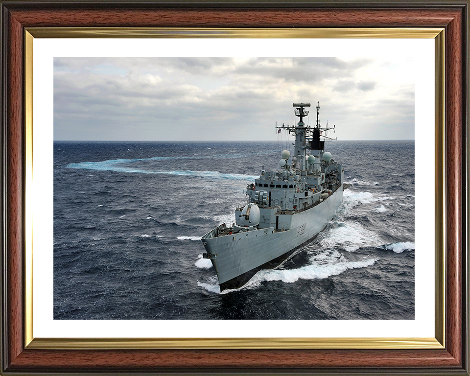HMS Cornwall (F99) Photo Print - During a Starboard Turn - Royal Navy type 22 Frigate Hampshire Prints 10 x 8 Classic Frame Yes