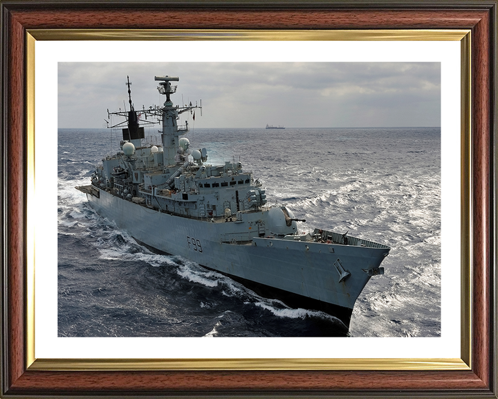HMS Cornwall (F99) Photo Print - Starboard Bow View - Royal Navy type 22 Frigate Posters, Prints, & Visual Artwork Hampshire Prints 10 x 8 Classic Frame Yes