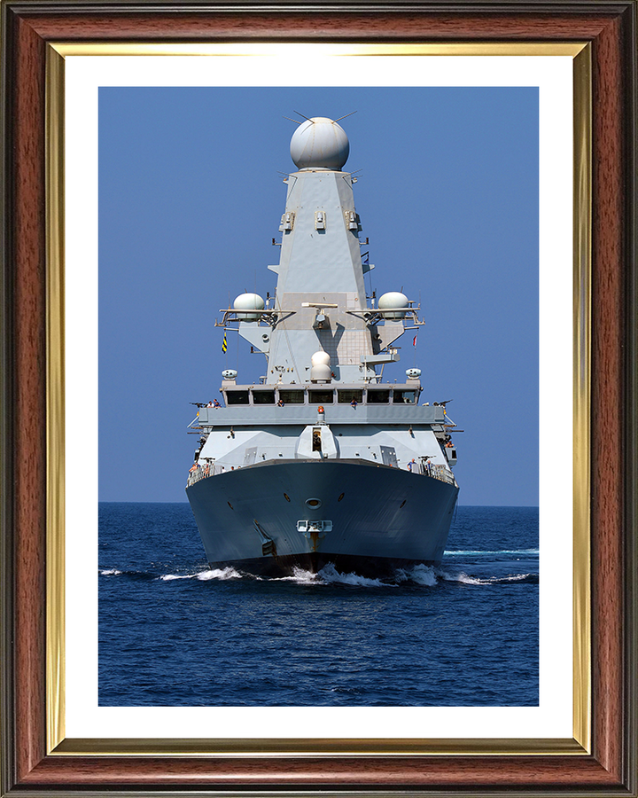HMS Diamond (D34) Photo Print - Low Bow View - Royal Navy Type 45 Destroyer Hampshire Prints 10 x 8 Classic Frame Yes