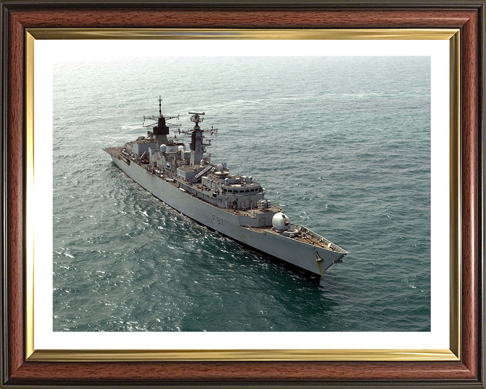 HMS Chatham (F87) Photo Print - Turning to Port - Royal Navy Type 22 Frigate Hampshire Prints 10 x 8 Classic Frame Yes