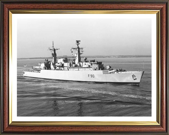 HMS Brilliant (F90) Photo Print - Entering Portsmouth - Royal Navy Type 22 Frigate Hampshire Prints 10 x 8 Classic Frame Yes