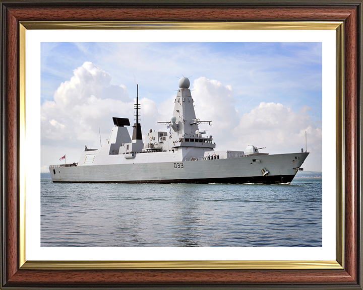 HMS Dauntless (D33) Photo Print - Low Starboard Side View - Royal Navy Type 45 Destroyer Hampshire Prints 10 x 8 Classic Frame Yes