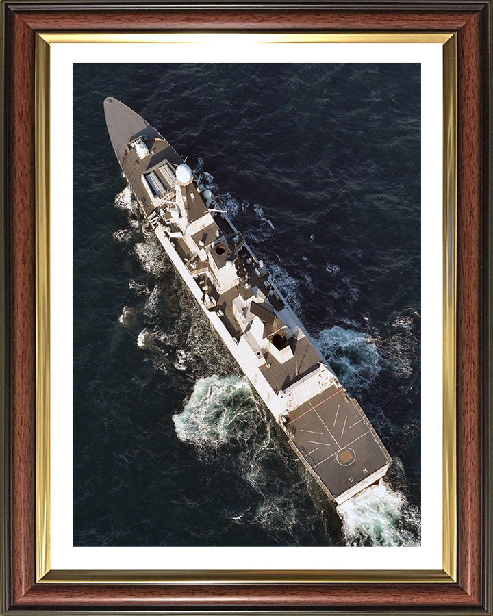 HMS Diamond (D34) Photo Print - From Above - Royal Navy Type 45 Destroyer Hampshire Prints 10 x 8 Classic Frame Yes