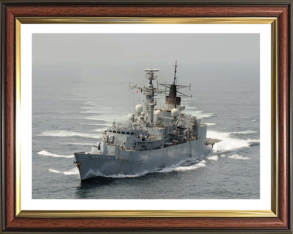 HMS Cumberland (F85) Photo Print - Turning to Starboard - Royal Navy Type 22 Frigate Hampshire Prints 10 x 8 Classic Frame Yes