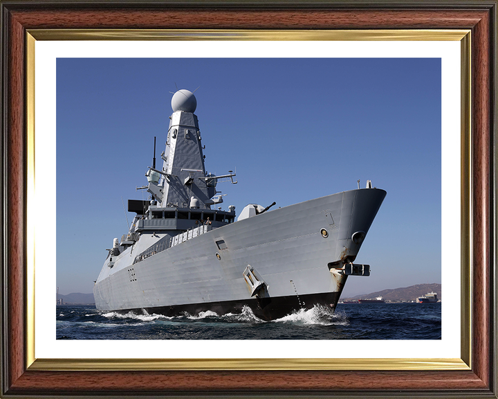 HMS Daring (D32) Photo Print - Low Starboard View - Royal Navy Type 45 Destroyer Hampshire Prints 10 x 8 Classic Frame Yes