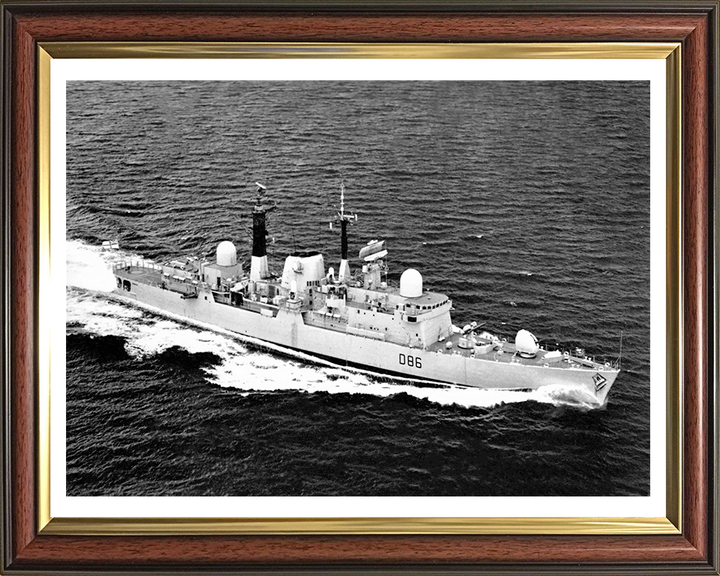HMS Birmingham (D86) Photo Print - At Speed - Royal Navy Type 42 destroyer Hampshire Prints 10 x 8 Classic Frame Yes