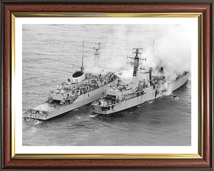HMS Arrow F173 alongside HMS Sheffield D80 | Falklands War | Photo Print | Framed Print Hampshire Prints