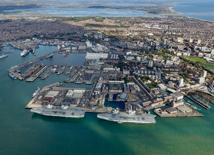 Portsmouth Royal Navy Dockyard from above Photo Print or Framed Photo Print - Hampshire Prints