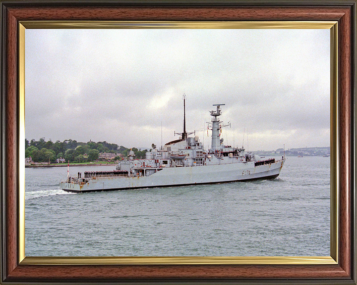 HMS Alacrity (F174) Photo Print - Starboard View - Royal Navy Type 21 Frigate Hampshire Prints 10 x 8 Classic Frame No