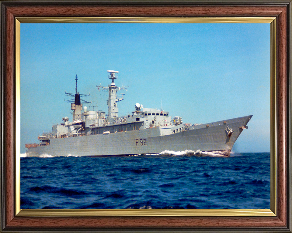 HMS Boxer (F92) Photo Print - Low Starboard View - Royal Navy Type 22 Frigate Hampshire Prints 10 x 8 Classic Frame No