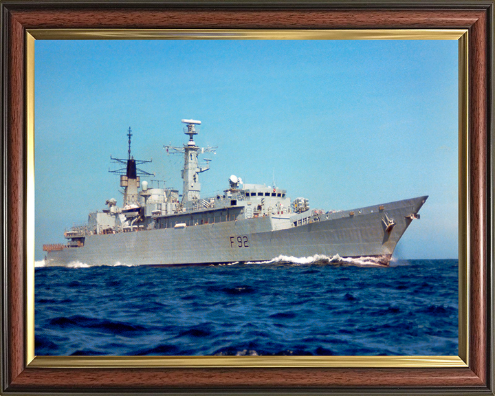 HMS Boxer (F92) Photo Print - Low Starboard View - Royal Navy Type 22 Frigate Hampshire Prints 10 x 8 Classic Frame No