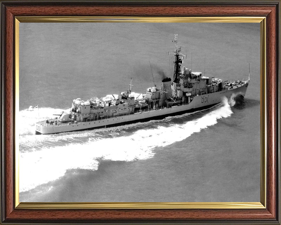 HMS Caprice (D01) Photo Print - High Starboard View - Royal Navy C Class Destroyer Hampshire Prints 10 x 8 Classic Frame No