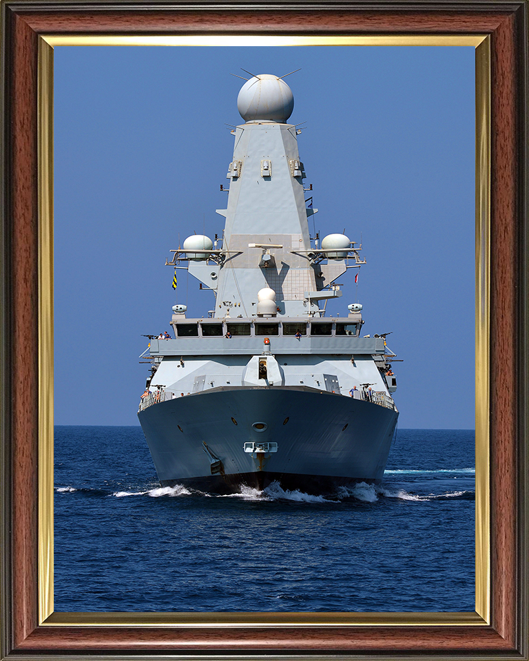 HMS Diamond (D34) Photo Print - Low Bow View - Royal Navy Type 45 Destroyer Hampshire Prints 10 x 8 Classic Frame No