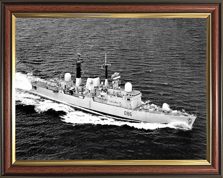 HMS Birmingham (D86) Photo Print - At Speed - Royal Navy Type 42 destroyer Hampshire Prints 10 x 8 Classic Frame No