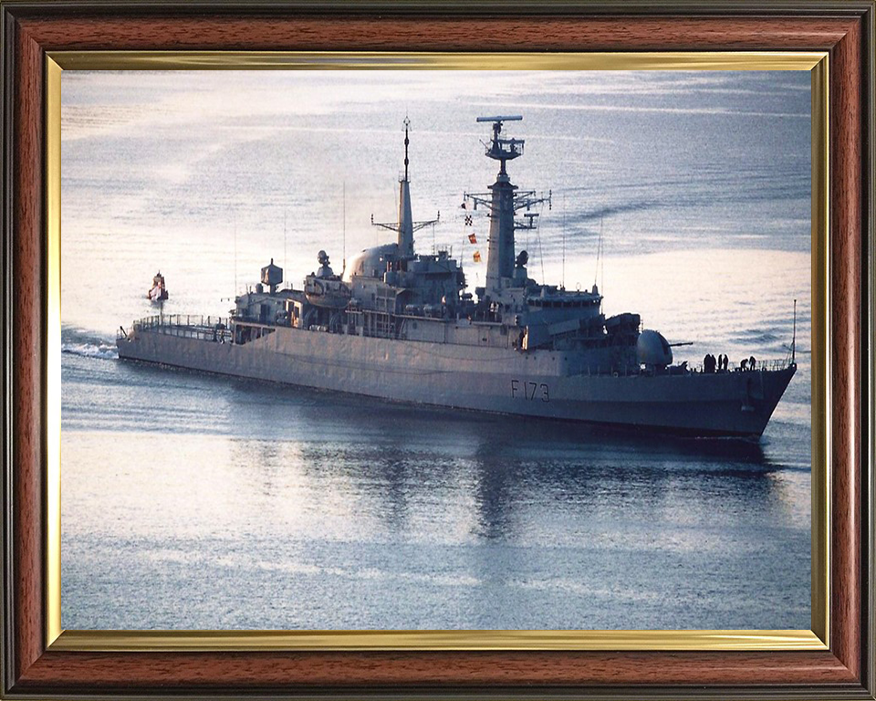 HMS Arrow (F173) Photo Print - High Starboard View - Royal Navy Type 21 Frigate Hampshire Prints 10 x 8 Classic Frame No