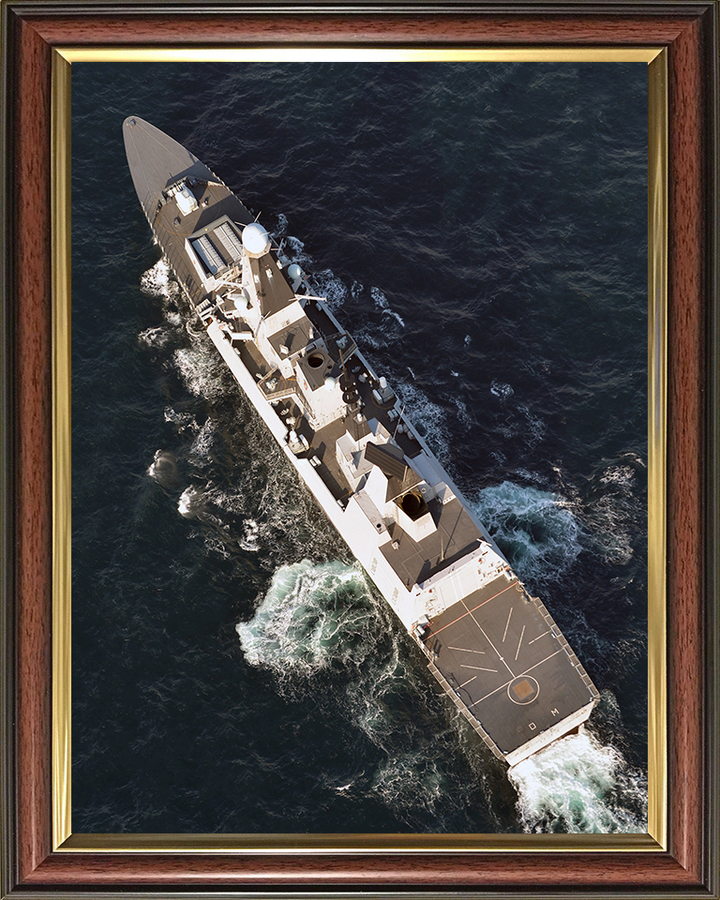 HMS Diamond (D34) Photo Print - From Above - Royal Navy Type 45 Destroyer Hampshire Prints 10 x 8 Classic Frame No
