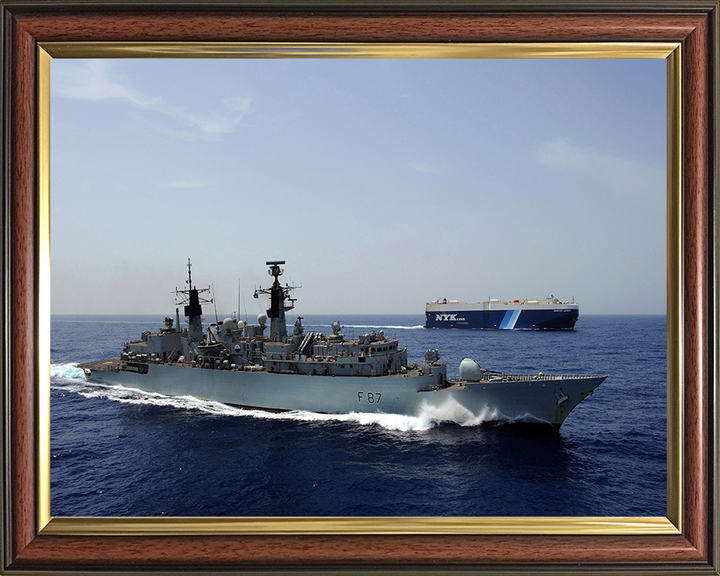 HMS Chatham (F87) Photo Print - Underway starboard View - Royal Navy Type 22 Frigate Hampshire Prints 10 x 8 Classic Frame No