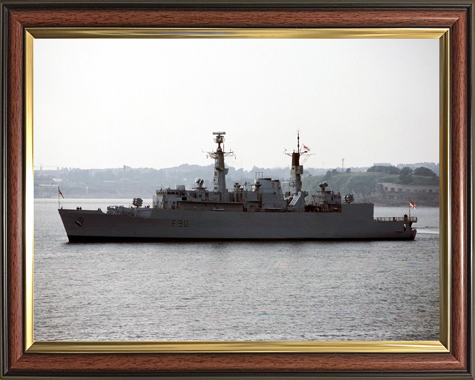 HMS Brilliant (F90) Photo Print - Port Beam View - Royal Navy Type 22 Frigate Hampshire Prints 10 x 8 Classic Frame No