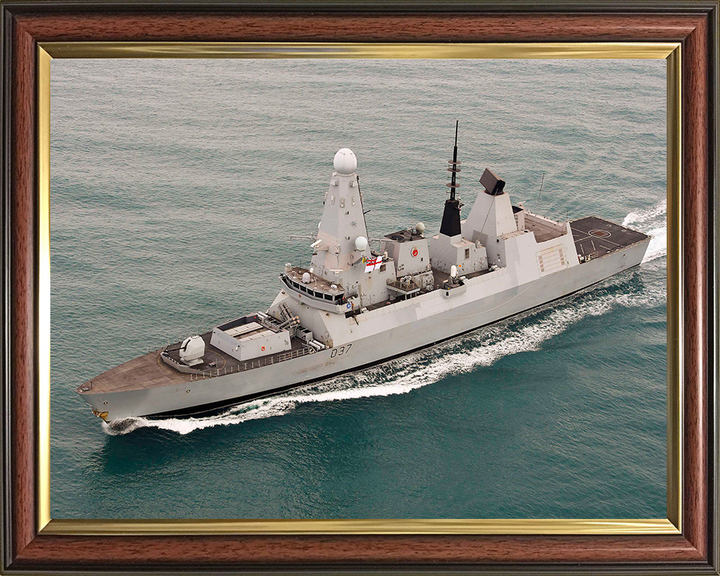 HMS Duncan (D37) Photo Print - High Starboard Bow View - Royal Navy Type 45 Destroyer Hampshire Prints 10 x 8 Classic Frame No