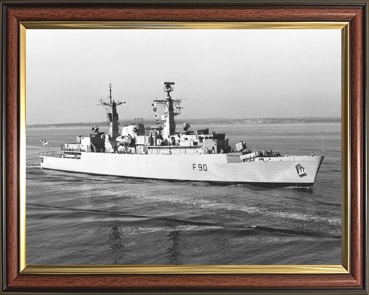 HMS Brilliant (F90) Photo Print - Entering Portsmouth - Royal Navy Type 22 Frigate Hampshire Prints 10 x 8 Classic Frame No