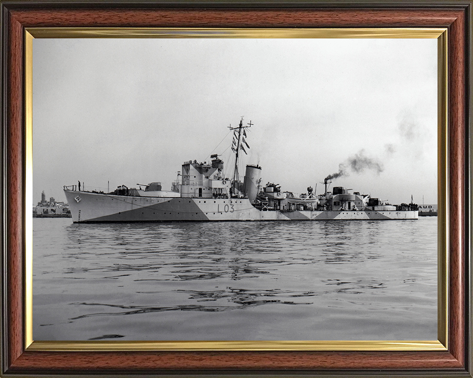 HMS Badsworth L03 Royal Navy Hunt class escort Destroyer Photo Print or Framed Print - Hampshire Prints