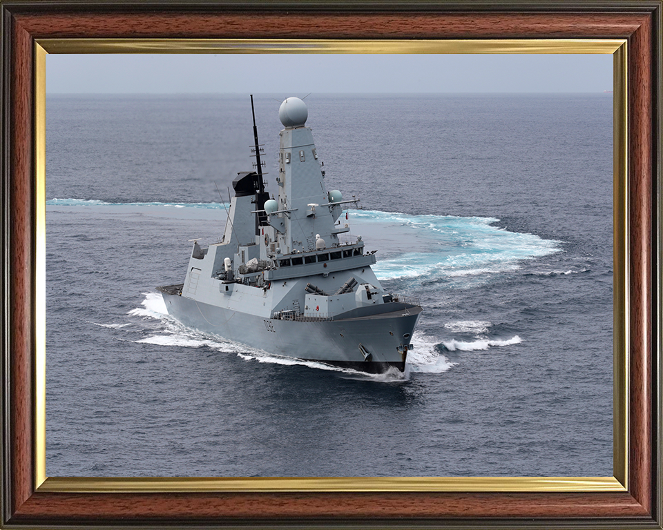 HMS Daring (D32) Photo Print - Making Turns - Royal Navy Type 45 Destroyer Hampshire Prints 10 x 8 Classic Frame No