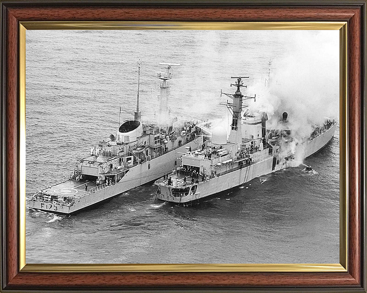 HMS Arrow F173 alongside HMS Sheffield D80 | Falklands War | Photo Print | Framed Print Hampshire Prints
