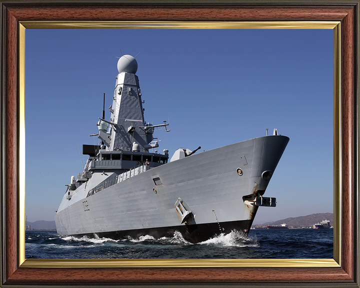 HMS Daring (D32) Photo Print - Low Starboard View - Royal Navy Type 45 Destroyer Hampshire Prints 10 x 8 Classic Frame No