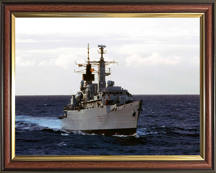 HMS Beaver (F93) Photo Print - Starboard Bow View - Royal Navy Type 22 Frigate Hampshire Prints 10 x 8 Classic Frame No