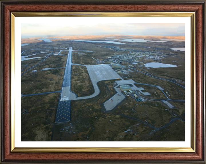 RAF Mount Pleasant Falklands Aerial Image Photo Print Wall Art Decor Poster Posters, Prints, & Visual Artwork Hampshire Prints 10 x 8 Classic Frame Yes