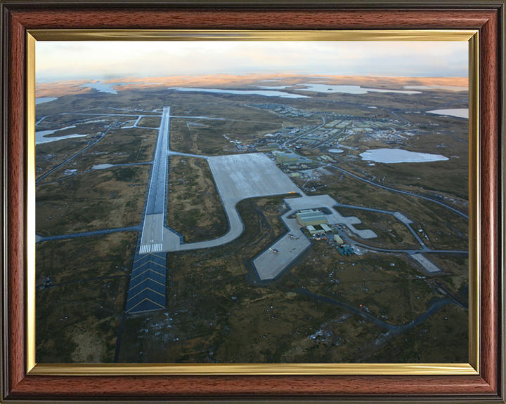 RAF Mount Pleasant Falklands Aerial Image Photo Print Wall Art Decor Poster Posters, Prints, & Visual Artwork Hampshire Prints 10 x 8 Classic Frame No